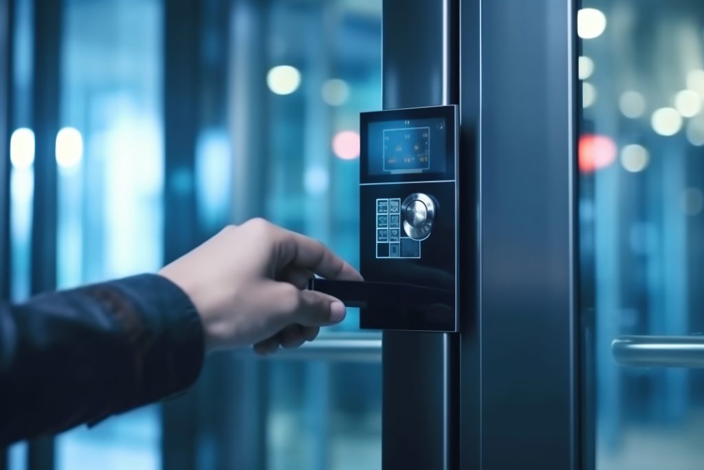 serrure intelligente digitale sur porte en verre